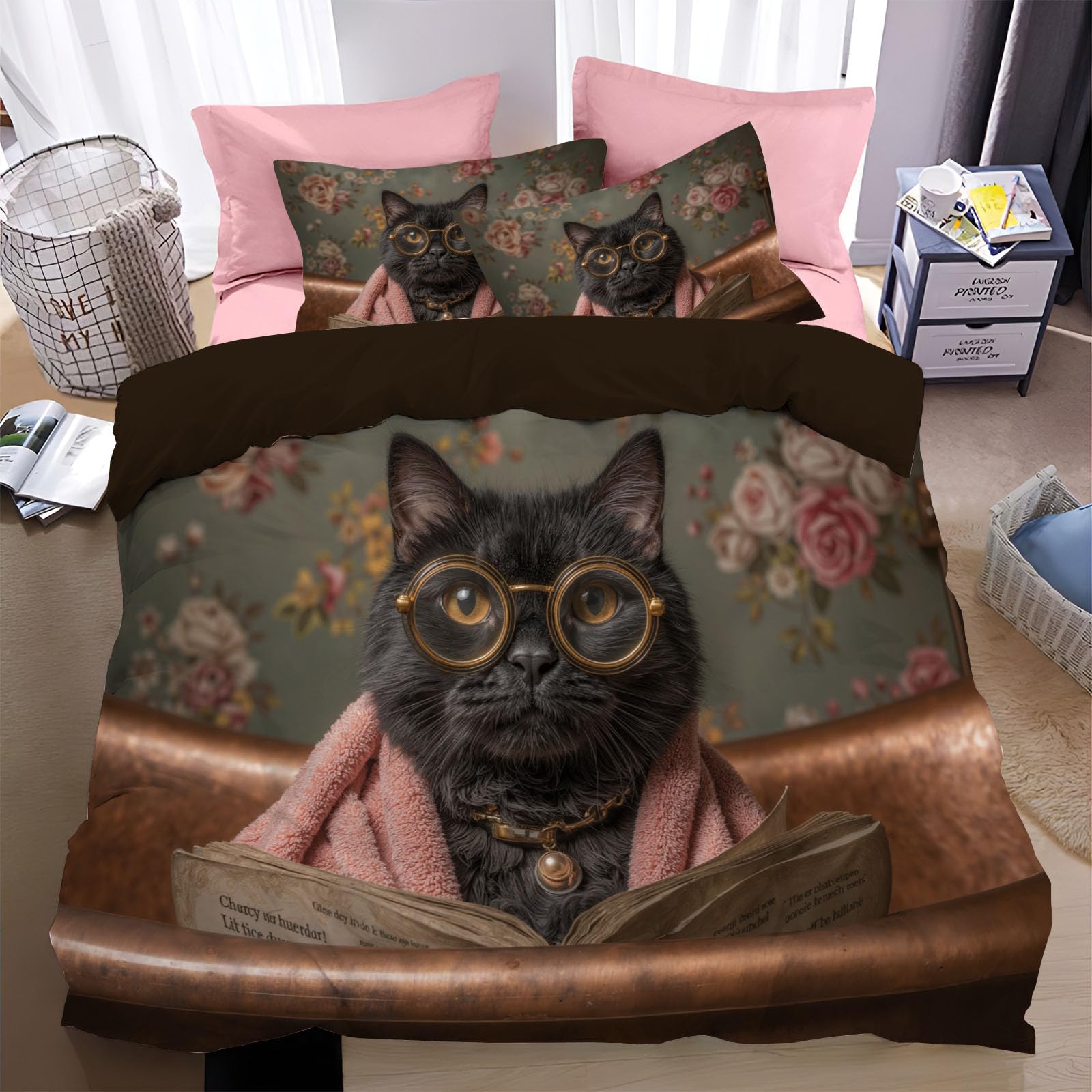 Housse de couette réversible en microfibre douce et facile à laver