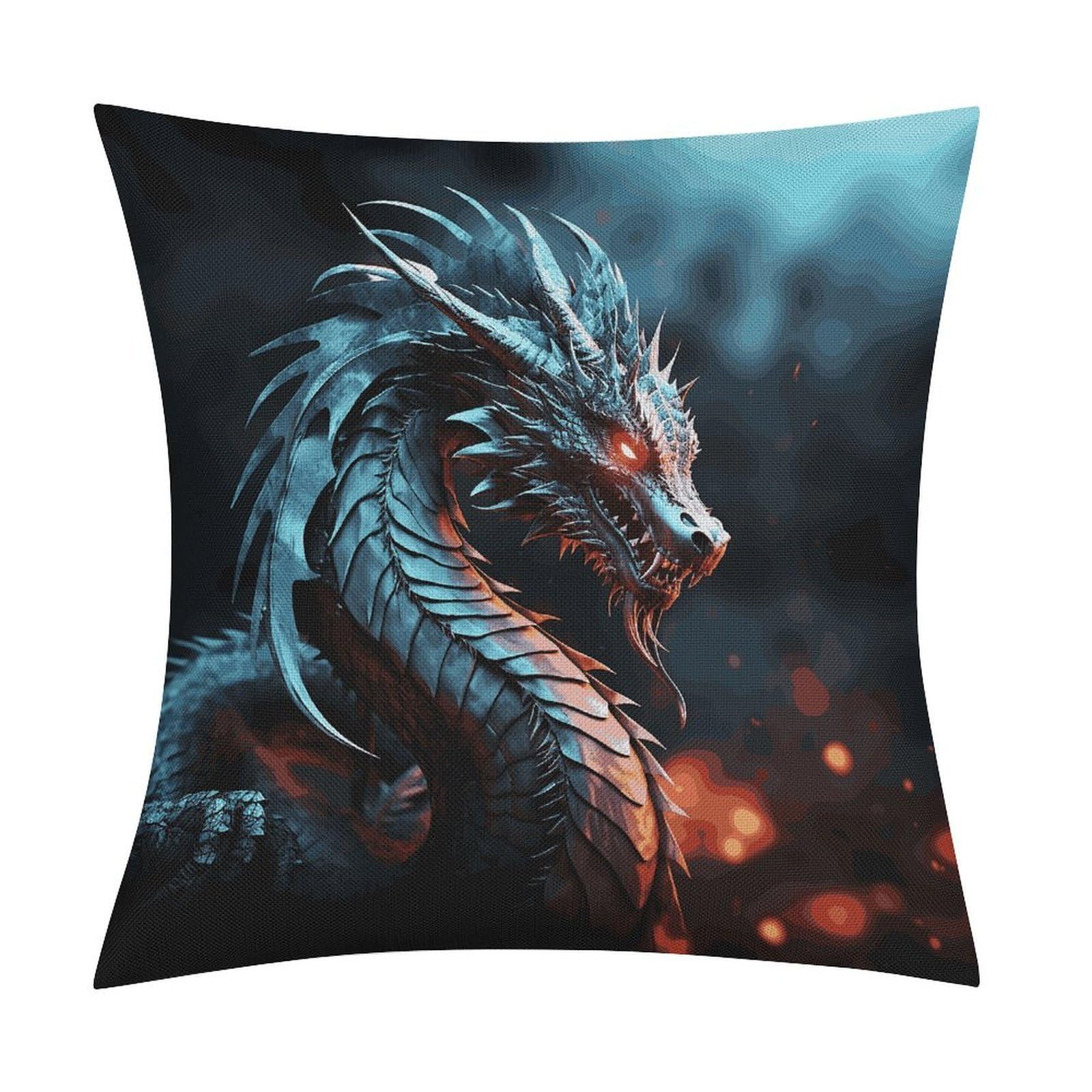 Fodpand Style Dragon Pillow Covers 18X18 Inch, Pillow Cases Boho Farmhouse, Throw Pillow Covers For Couch Sofa Bed Spring Home Decor