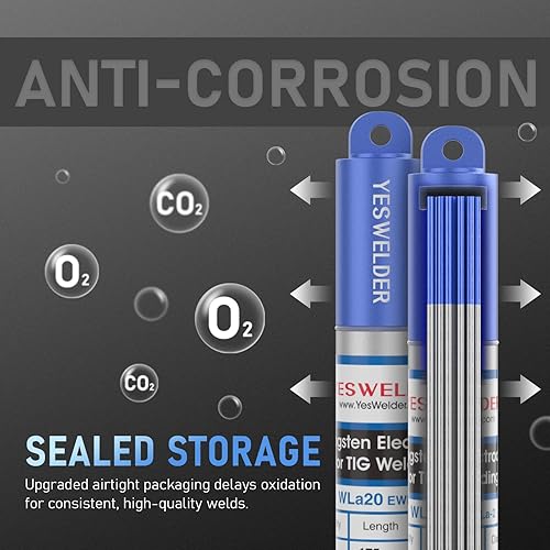 Miniatura 132 de YESWELDER - Electrodo de tungsteno para soldadura TIG, ceriado al 2%, de 1/16 x 7 pulgadas (gris, WC20/EWCe-2), paquete de 10