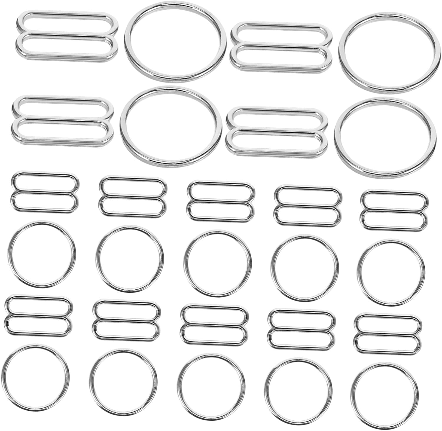 60pairs Strap Hooks and Fasteners Clips for Swimwear Lingerie and Clothing Versatile Slider Buckles for Projects