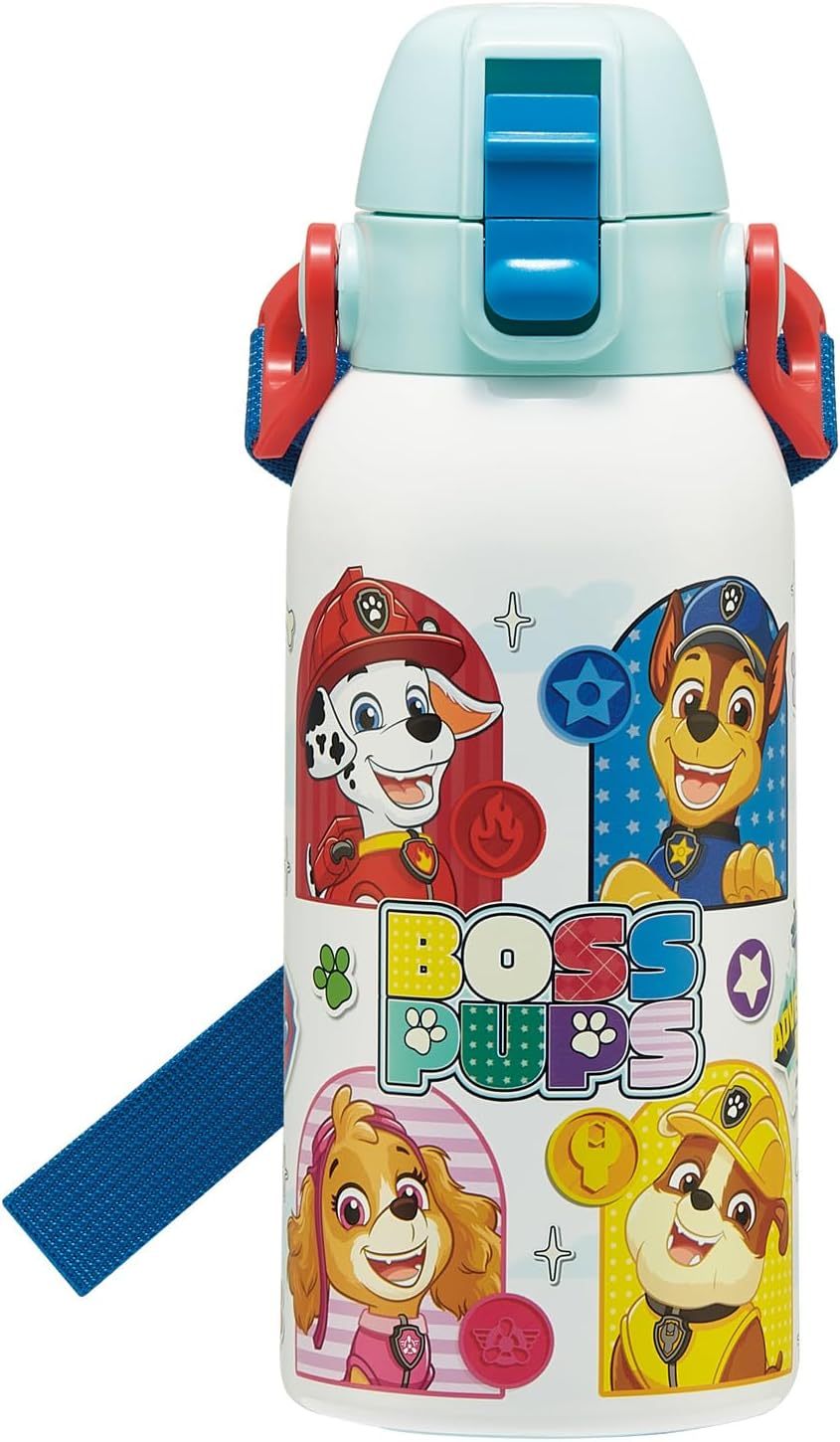 Skater STCH6-A Children's Water Bottle, Direct Drinking, 20.3 fl oz (600 ml), Paw Patrol 26, Boys, Cold Insulation, Stainless Steel, Lightweight Type, Sports Bottle, Kids, Water Bottle