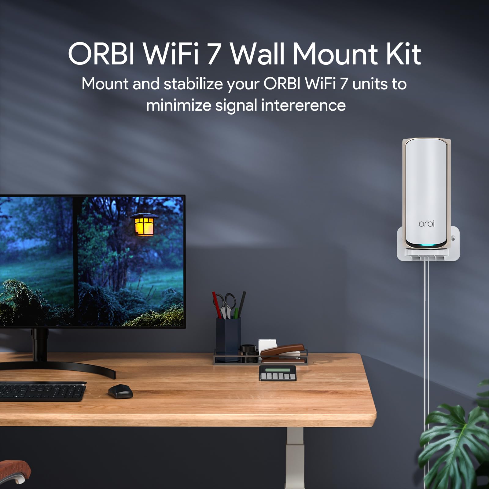 Wall Mount for Orbi WiFi 7 Router - Compatible with Orbi 970, 870, 770 Series & Nighthawk Wi-Fi 7 Mesh Systems, Orbi Secure Bracket Holder for Save Space & Boost Signal (RBEWMB-10000S) (White, 2-Pack)