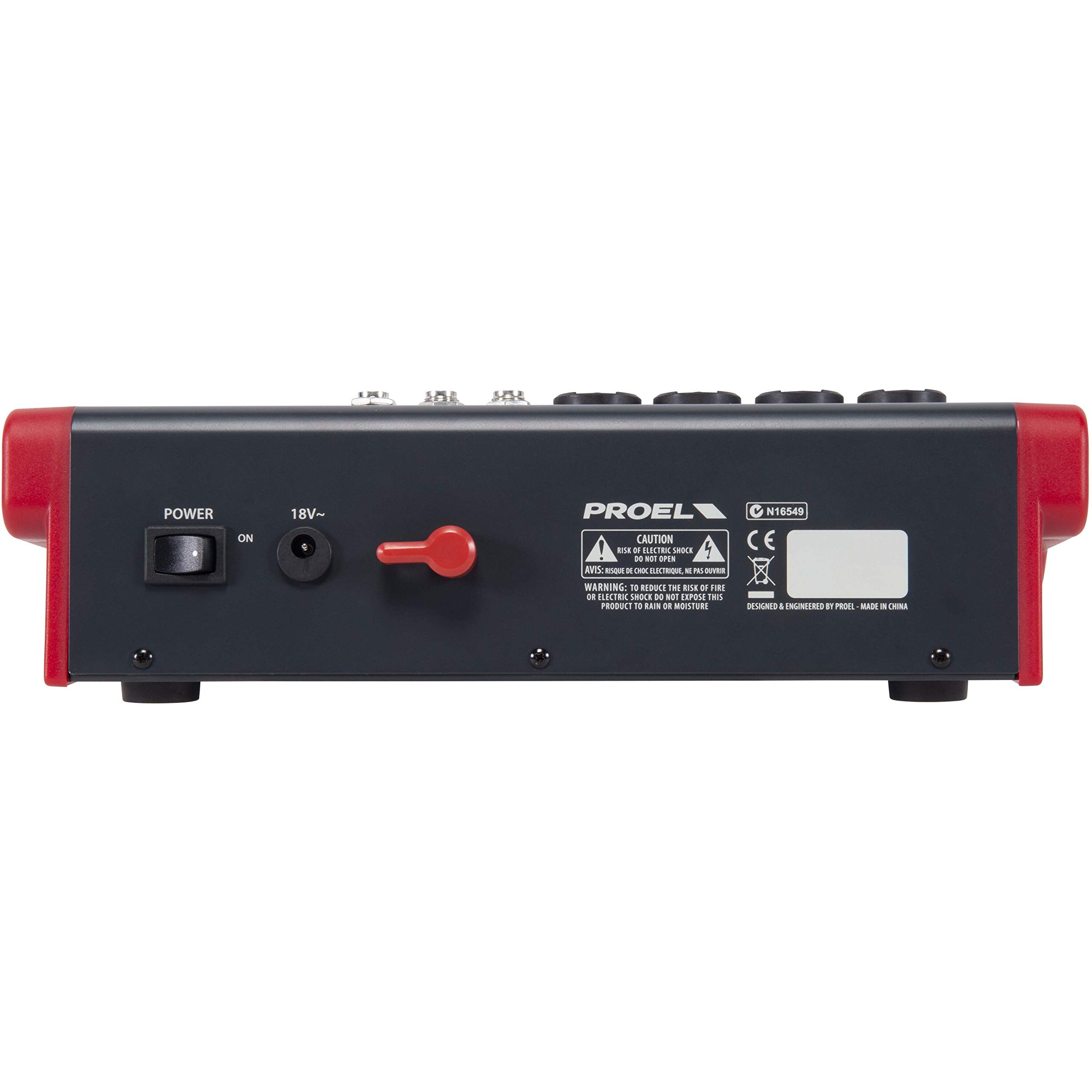 Proel MQ10FX - Mixer ultra compatto con 10 ingressi e 2 bus di uscita + FX effetti di qualità per Canto, Live e Karaoke, colore: Nero/Rosso (MQ10FX)
