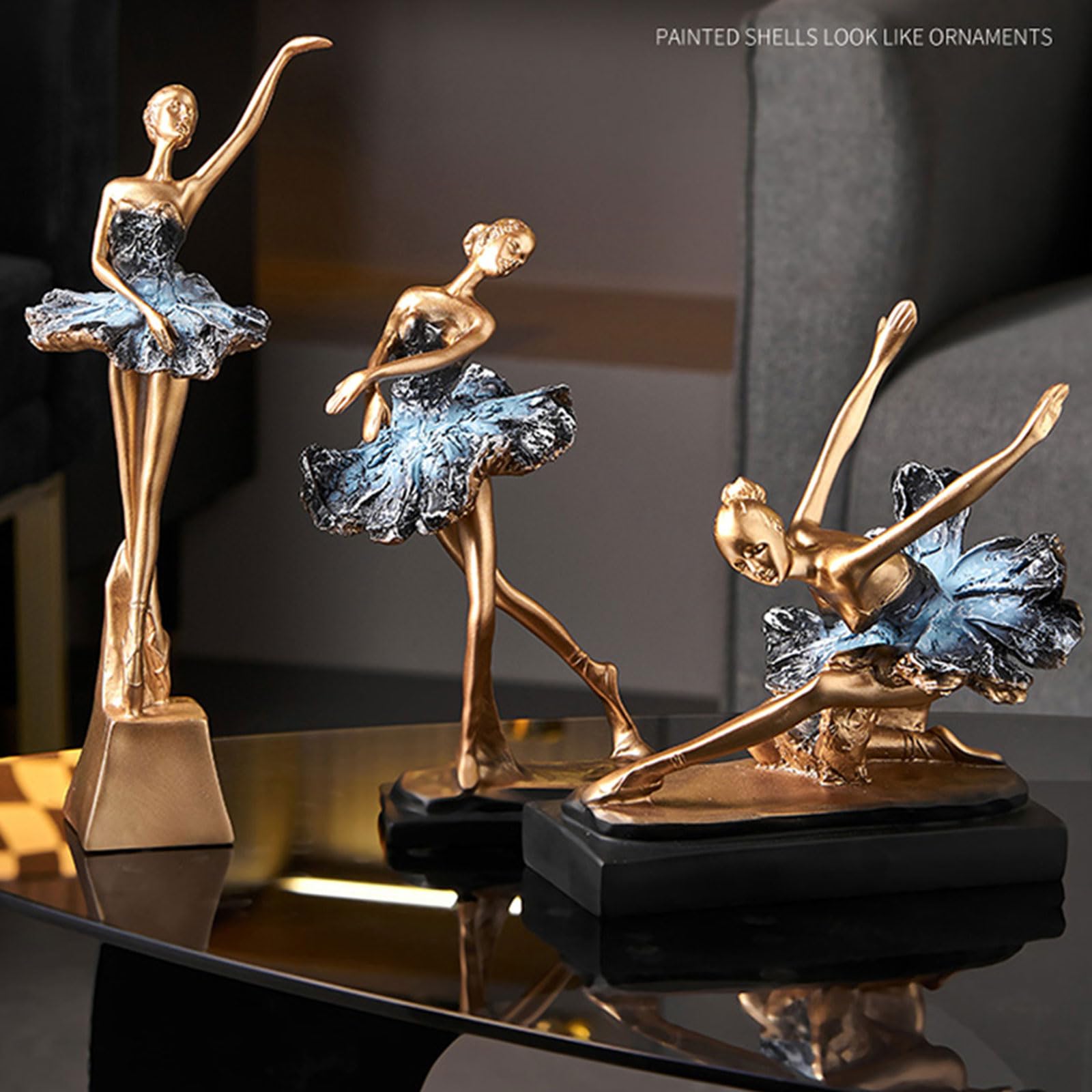 Artistico ballerino statuetta scultura artigianale statua ornamento resina decorazione artigianale per mensola ballerino statua