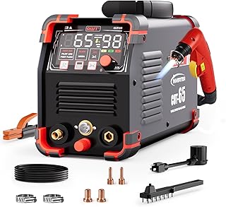 AWT Plasma Cutter,Large LED Display Cutter Machine 65Amps with Non-Touch Pilot Arc,110/220V Dual VoltagePlasma Cutting Machine,IGBT Inverter Air Sensor Technology&2T/4T,Max Cut 1"Plate/Mesh Cutting