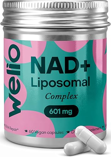 Suplemento liposomal NAD+ - Complejo de alta pureza 601 mg - Alternativa NMN para energía celular, metabolismo saludable, función cognitiva, salud