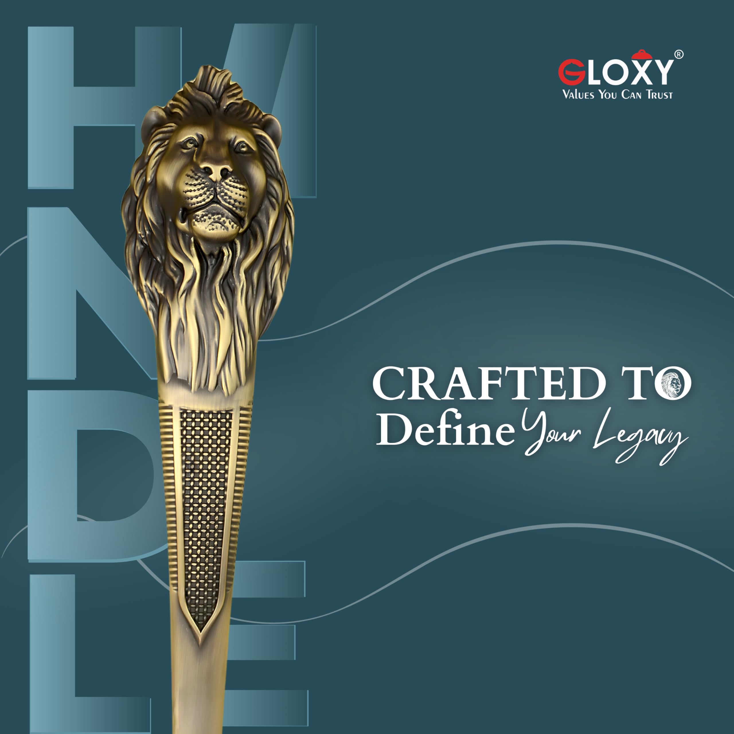 GLOXY Premium Antique 12” Lion Shaped Main Door Handle with 8” Hole-to-Hole Spacing – Decorative Push & Pull Aluminium Wooden & Glass Door Handle for Homes, Hotels, Offices & Banquet Halls - Pack of 1 — Amazon image 4