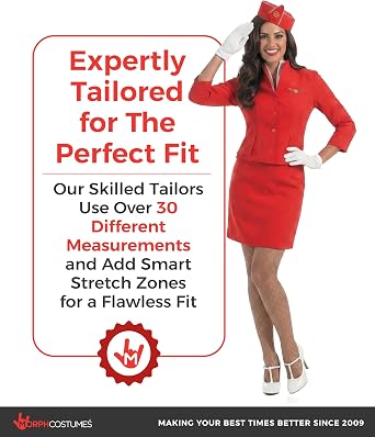fun shack, Flight Attendant Costume for Women, Stewardess Costume