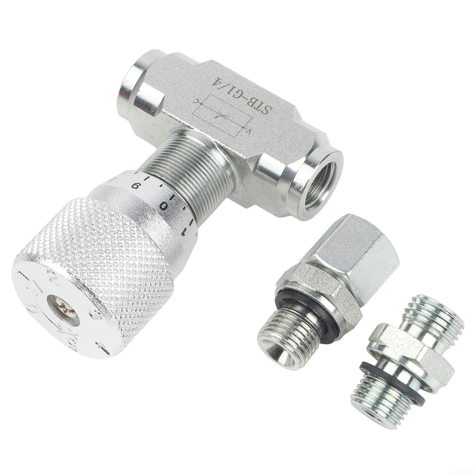 Vanne de régulation de débit hydraulique bidirectionnelle 5800 PSI 46 GPM en acier au carbone filetage 1/4" ou 3/8" NPT (STB-G1/4)
