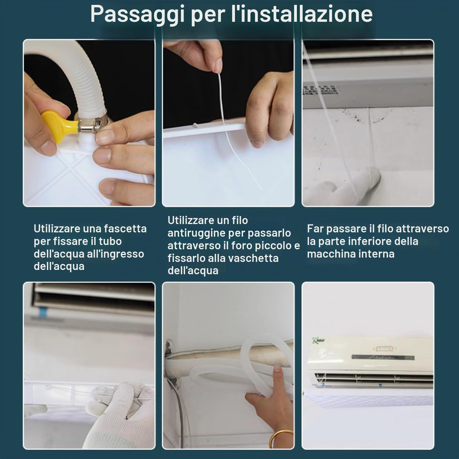 Vaschetta Condensa Condizionatore, Vaschetta di Raccolta Della Condensa in Plastica con Foro di Scarico e Tubo Flessibile da 3 Metri/10 Piedi, per Condizionatori D'aria Split Interni/Esterni(81.5x33x3