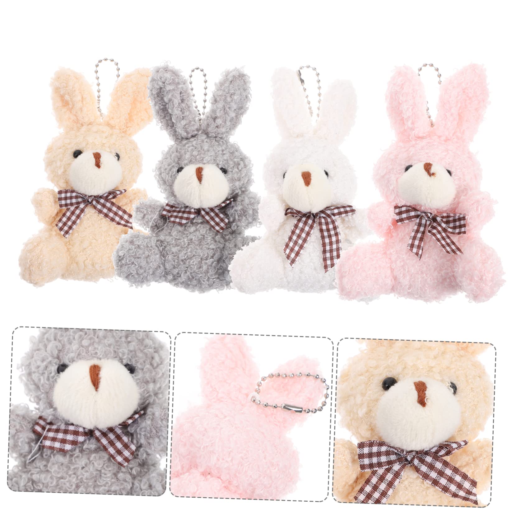 FRCOLOR Teiliges Plüschkaninchen Schlüsselanhänger Flauschige Anhänger Für Taschen Rucksäcke Dekoration Niedliche Tiercharms Partygeschenke