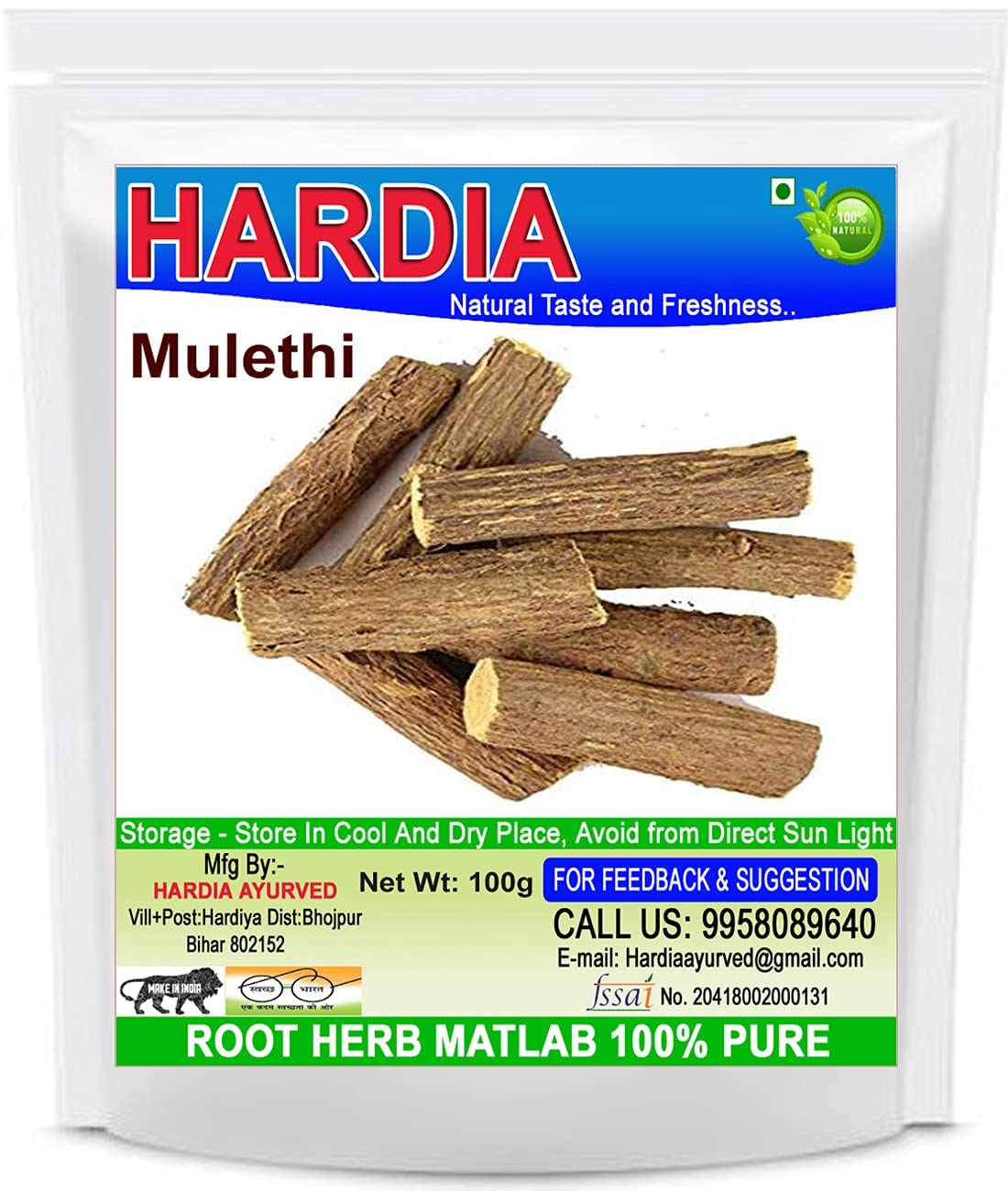 Hardia mulethi Stick Root 500 Grams