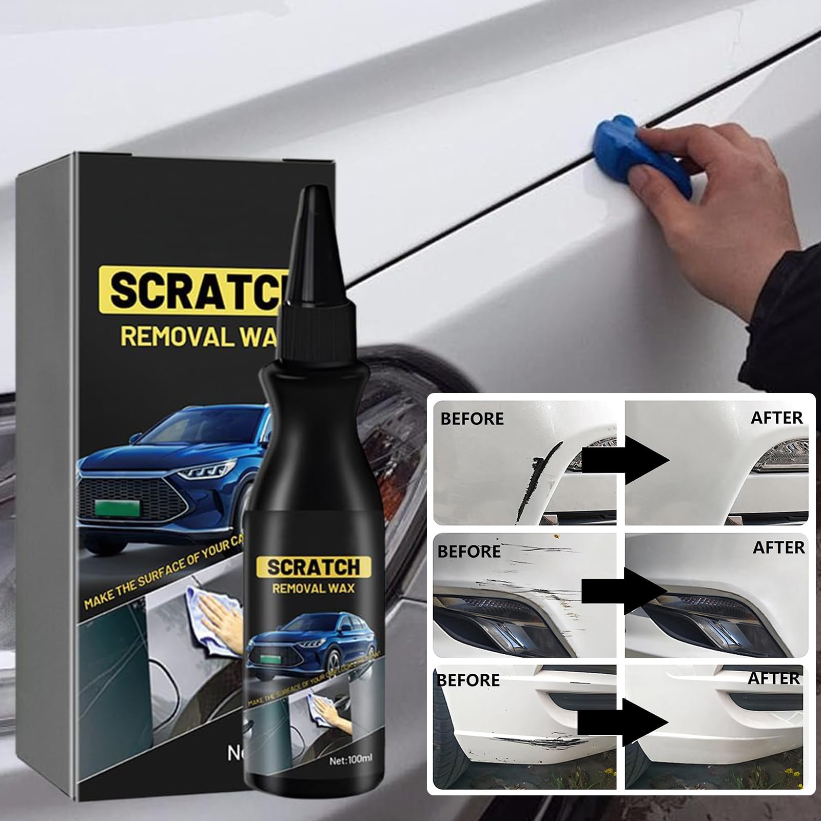 Reparador Arañazos Profundos Coche,2026 Quita Arañazos Coche,Kit Crema Reparadora de Arañazos Modelo Coches,Quita Arañazos de Coches,Car Paint Scratch Repair Remover,Scratch Remover for Vehicles