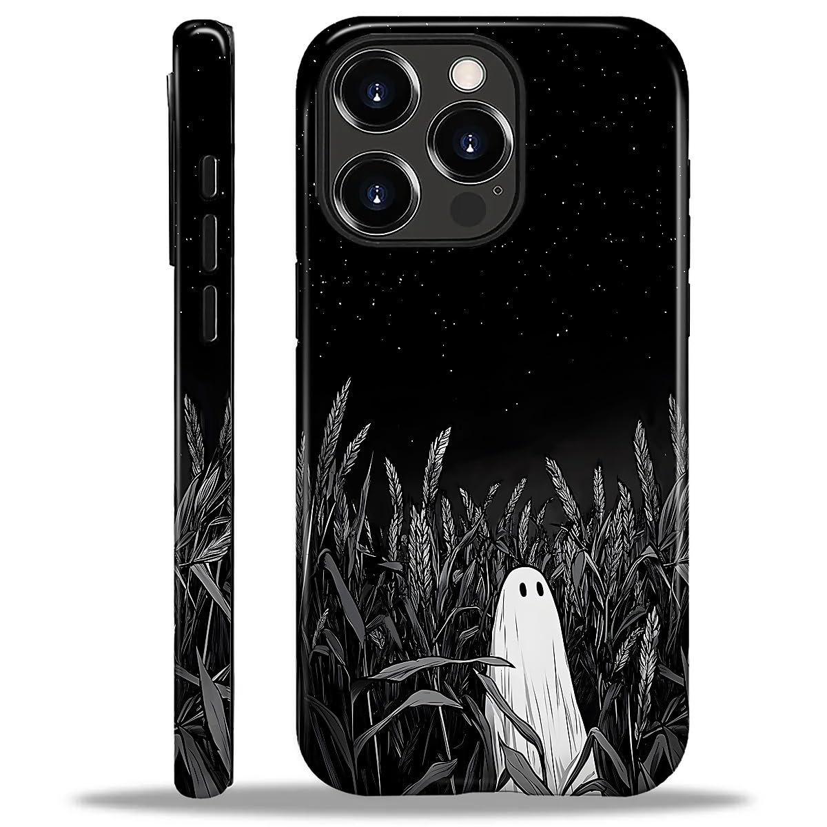 for iPhone 16 Pro Case for Women Girl Men Boy, Compatible with MagSafe, Shockproof Soft Silicone & Hard PC Shell Protective Case for iPhone 16 Pro - Starry Night Aesthetic Ghost Starry Night Aesthetic Ghost IPhone 16 Pro