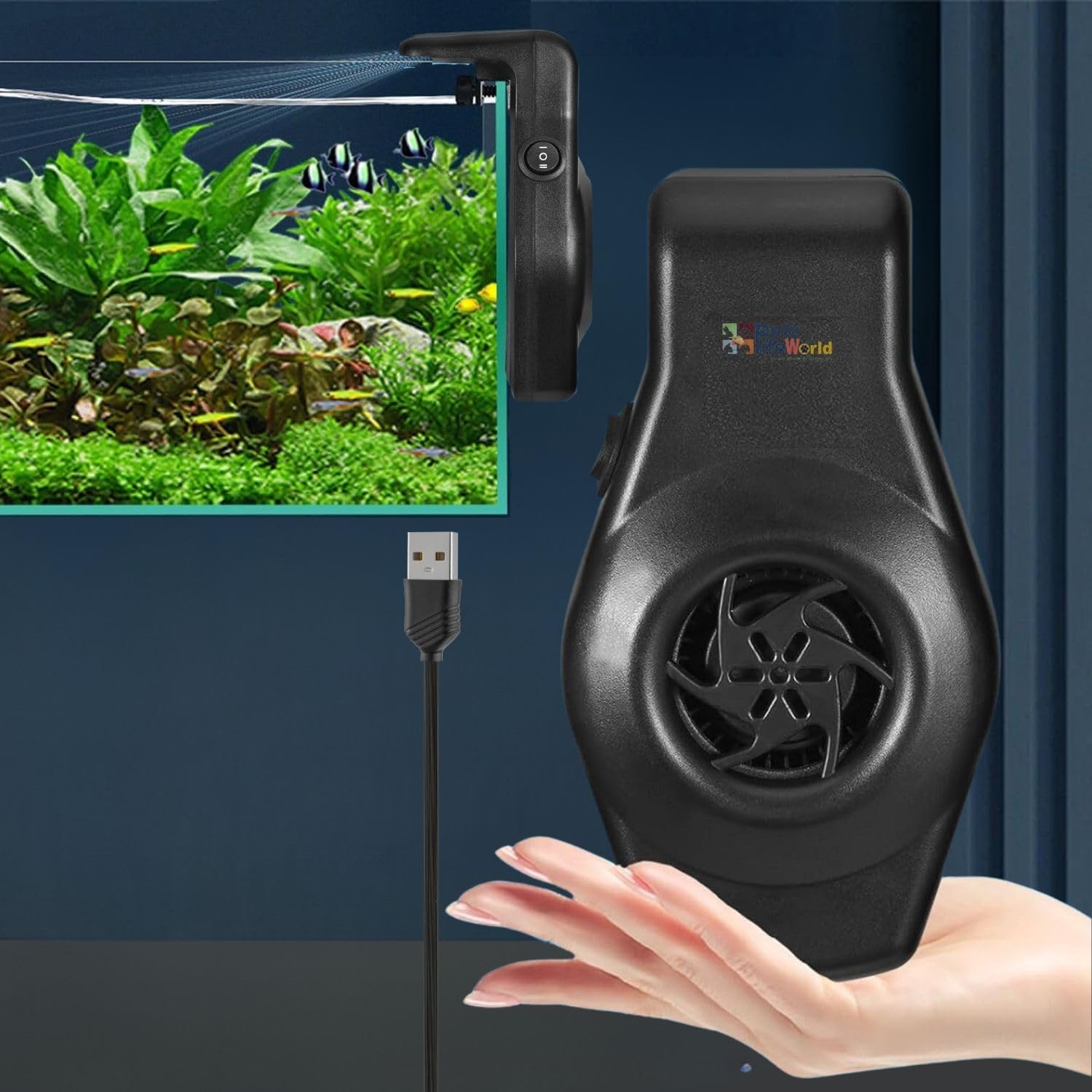 VAYINATO® USB Type Mini Aquarium Cooling Fan System (Cube One), 2 Wind Speed Adjustable Cooling Fan Fish Tank Cold Wind Chiller, Compact Mini Cooling Fan for Aquarium Fish Tank (Black) (B0D226V5Y5) Amazon Price History, Amazon Price Tracker