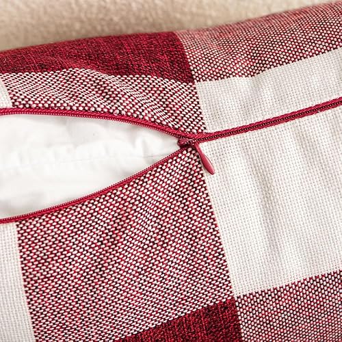 Miniatura 9 de Woaboy Juego de 2 fundas de almohada de tartán escocés de Navidad, almohadas decorativas clásicas a cuadros para sofá, sala de estar, cama, 18 x 18