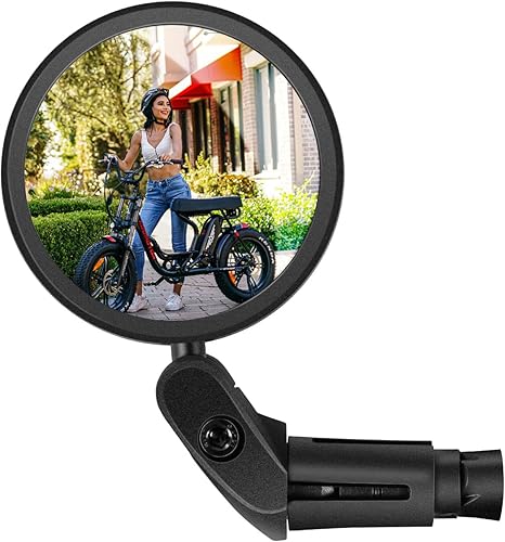 Addmotor Bike Mirror,Bike Bar End Mirror, Adjustable 360Rotatable HD Glass Convex Lens Bicycle Rearview Mirror, Safe Cycling Rearview Mirror