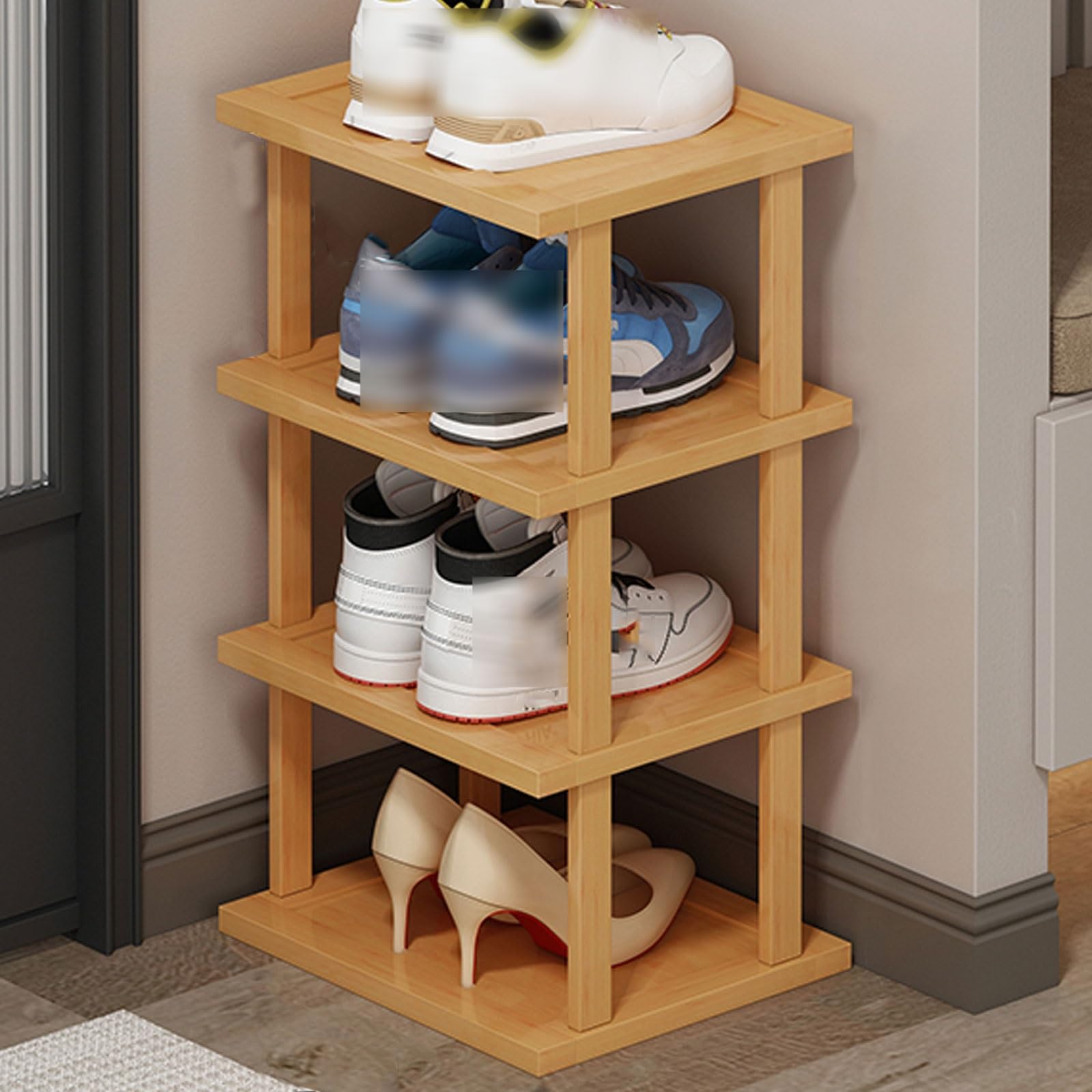 WHGURVH Narrow Tall Shoe Rack SpaceSaving Design Durable Entryway & Bedroom Shoe Orga Thick Board Construction for Efficient Storage(4A)