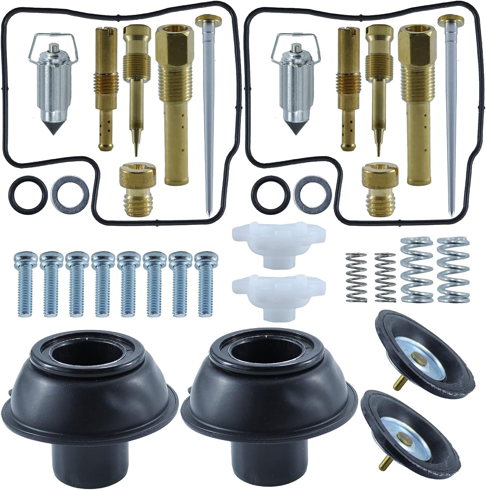 2 Pack Carburetor Repair Kit with Diaphragm Plunger Needle for Steed Shadow VT VLX 400 VLX400