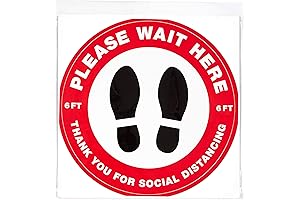 Avery 10.5" Please Wait Heresocial distancing Floor Decals