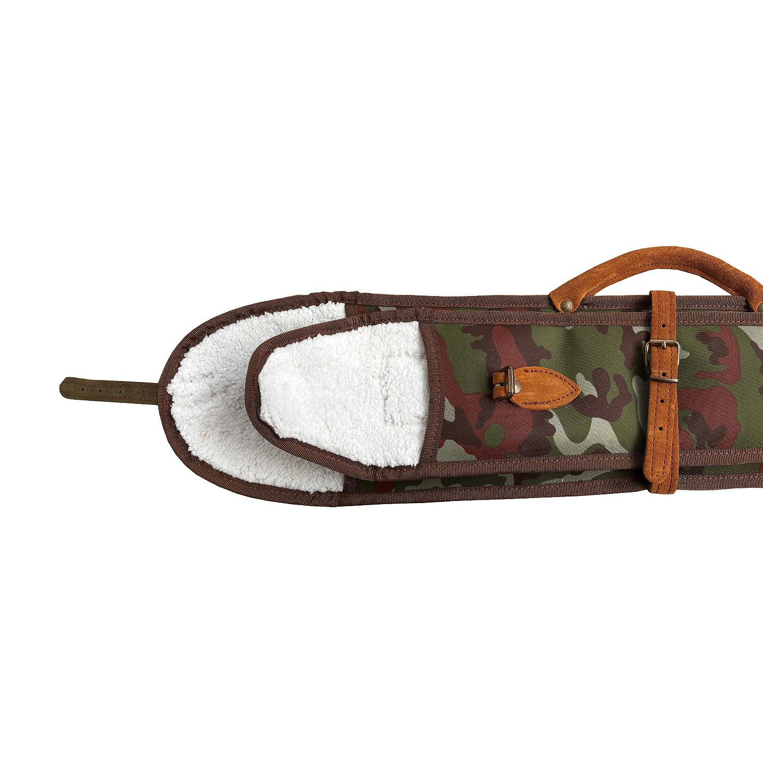 Genérico Funda de Camuflaje para Escopeta superpuesta o paralela desmontada con Forro Interior de Borreguillo.