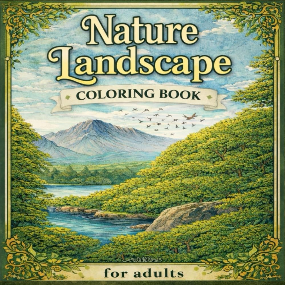 Nature Landscape Coloring Book for adults:: 50 Relaxing Nature Landscapes to Color for Stress Relief and Calm