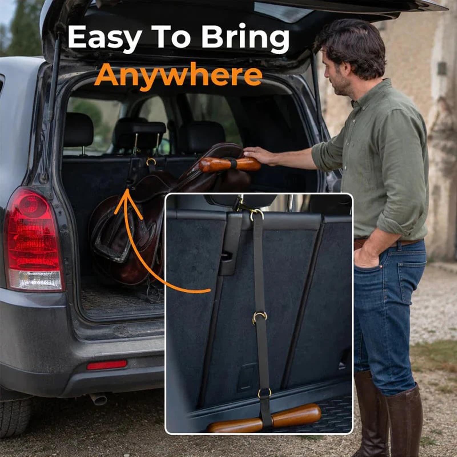 Colgador en forma de T con forma de silla de montar para guardar aparejos de caballo, soporte resistente en forma de T para organizar los aparejos de viaje para concursos hípicos (negro)