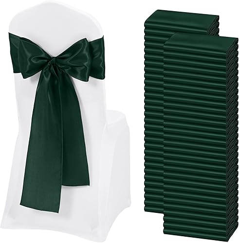 Miniatura 9 de 50 bandas de satén para silla, diseño de lazo decorativo, para Acción de Gracias, boda, vacaciones, banquetes, fiestas, decoración del hogar y