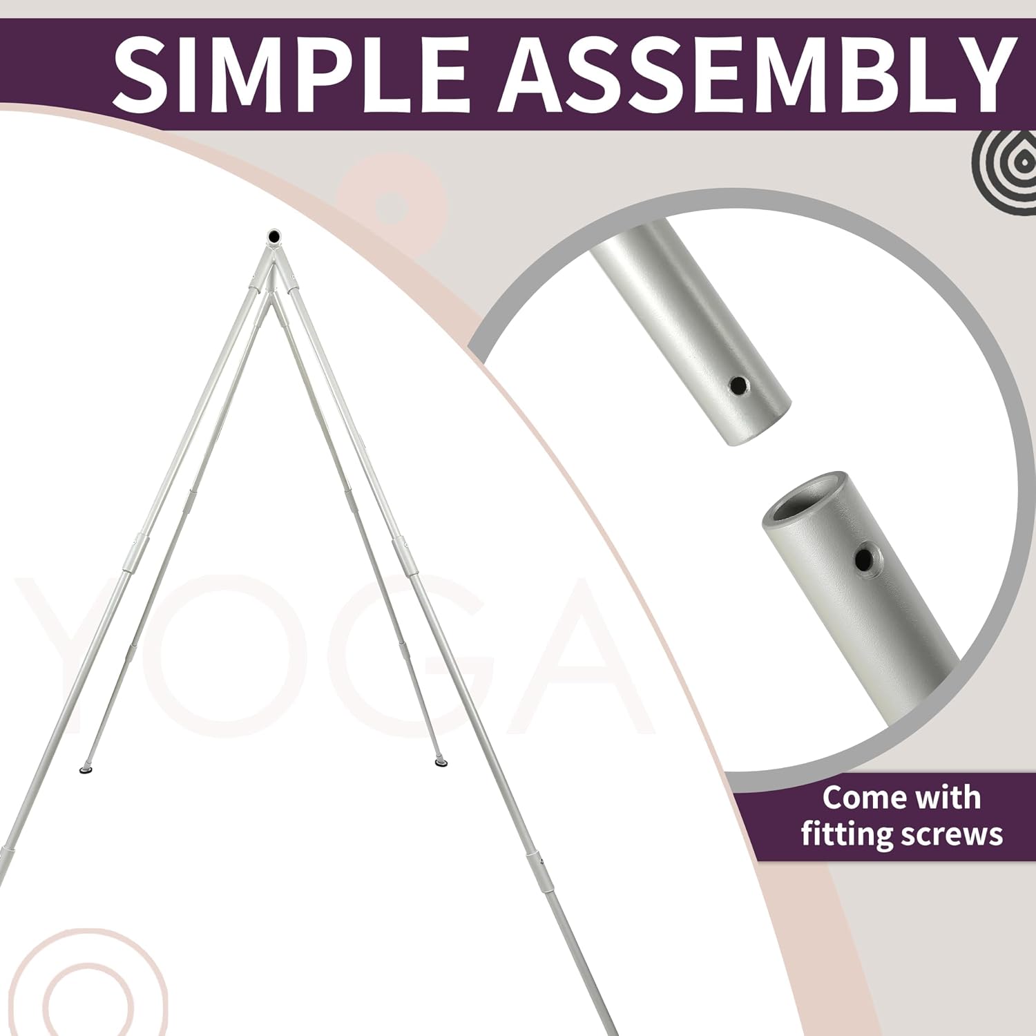 Kojem Yoga Swing Stand w/Yoga Swing Set Body Bundle Safety Belts Yoga Frame Sling Inversion Aluminum
