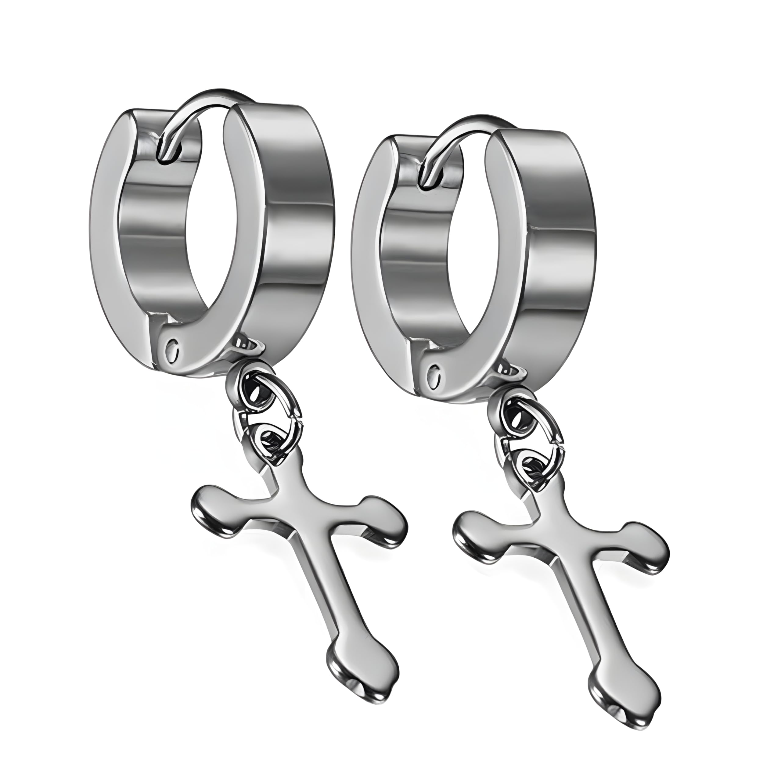 the men thing ALTROSS SILVER - 5mm Titanium Steel Hoop Earrings for Men & Boys (2 Pcs)-picture-32