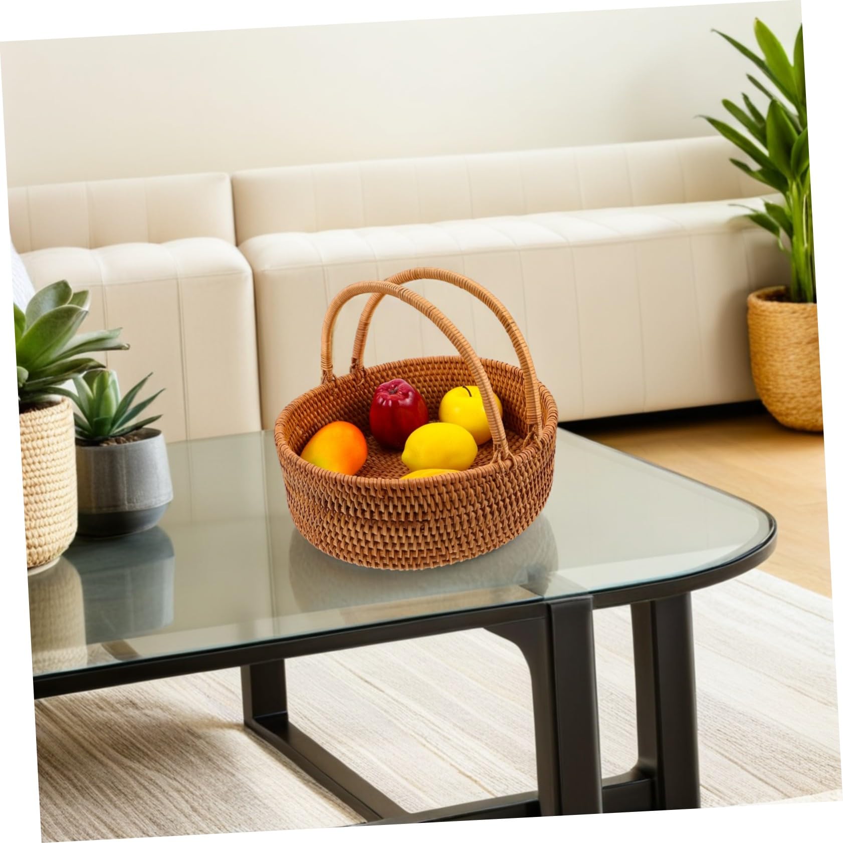 Cesta De Almacenamiento De Ratán Cestos Almacenaje Cestas De Almacenamiento De Cocina Tejidas De Ratán Light Brown