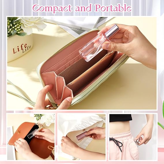 Domensi 5 Pcs 20 ml Perfume Decanter Kit Travel Size Refillable Mini Cologne Perfume Bottle Empty Portable Atomizer Sprayer for Glass Fine Mist Sprayer Travel Kit Makeup Spray Bottles Set