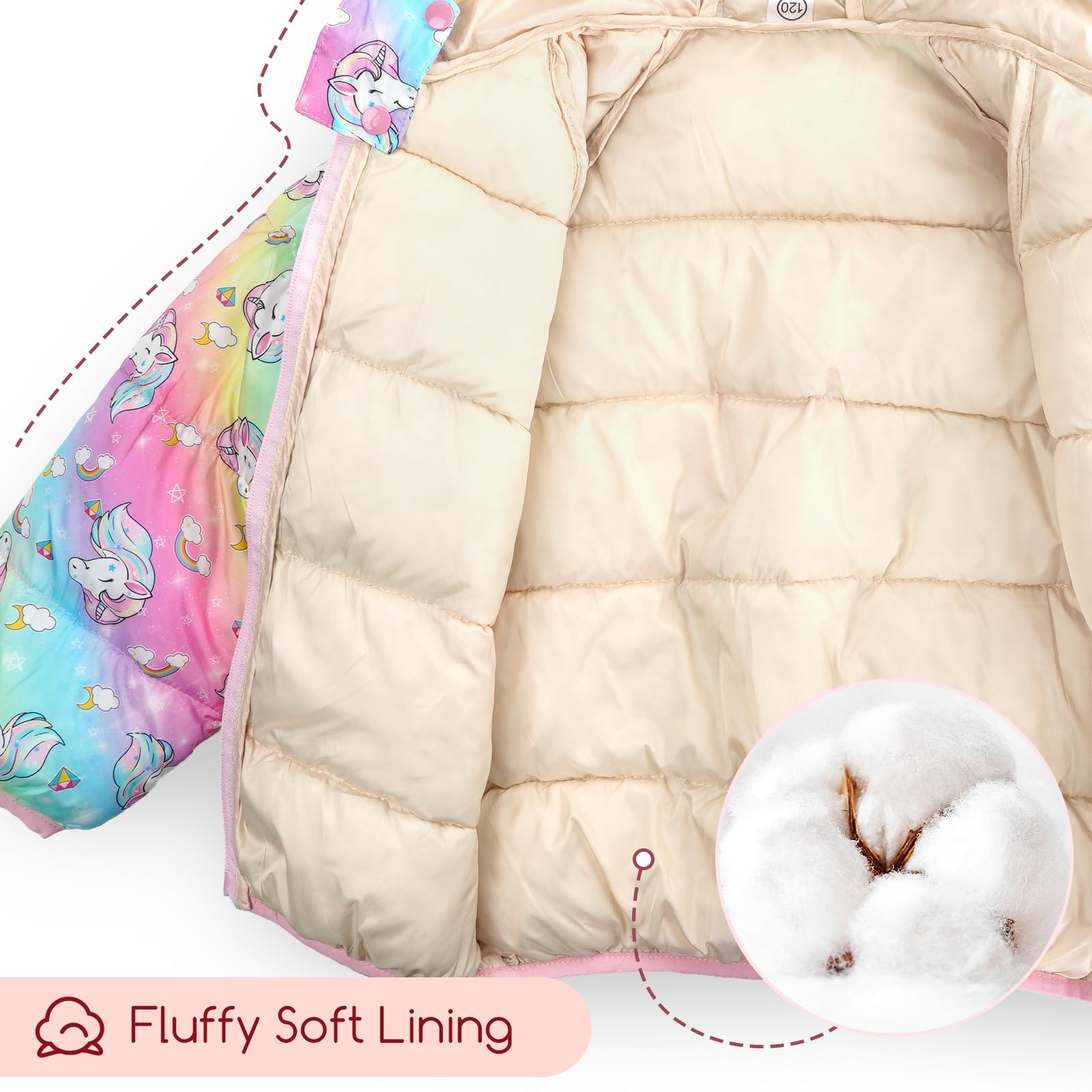 Bébé Doudoune Hiver Manteau à Capuche Enfant Duvet Veste Manches Longues Léger Blousons 6 Mois - 4 Ans