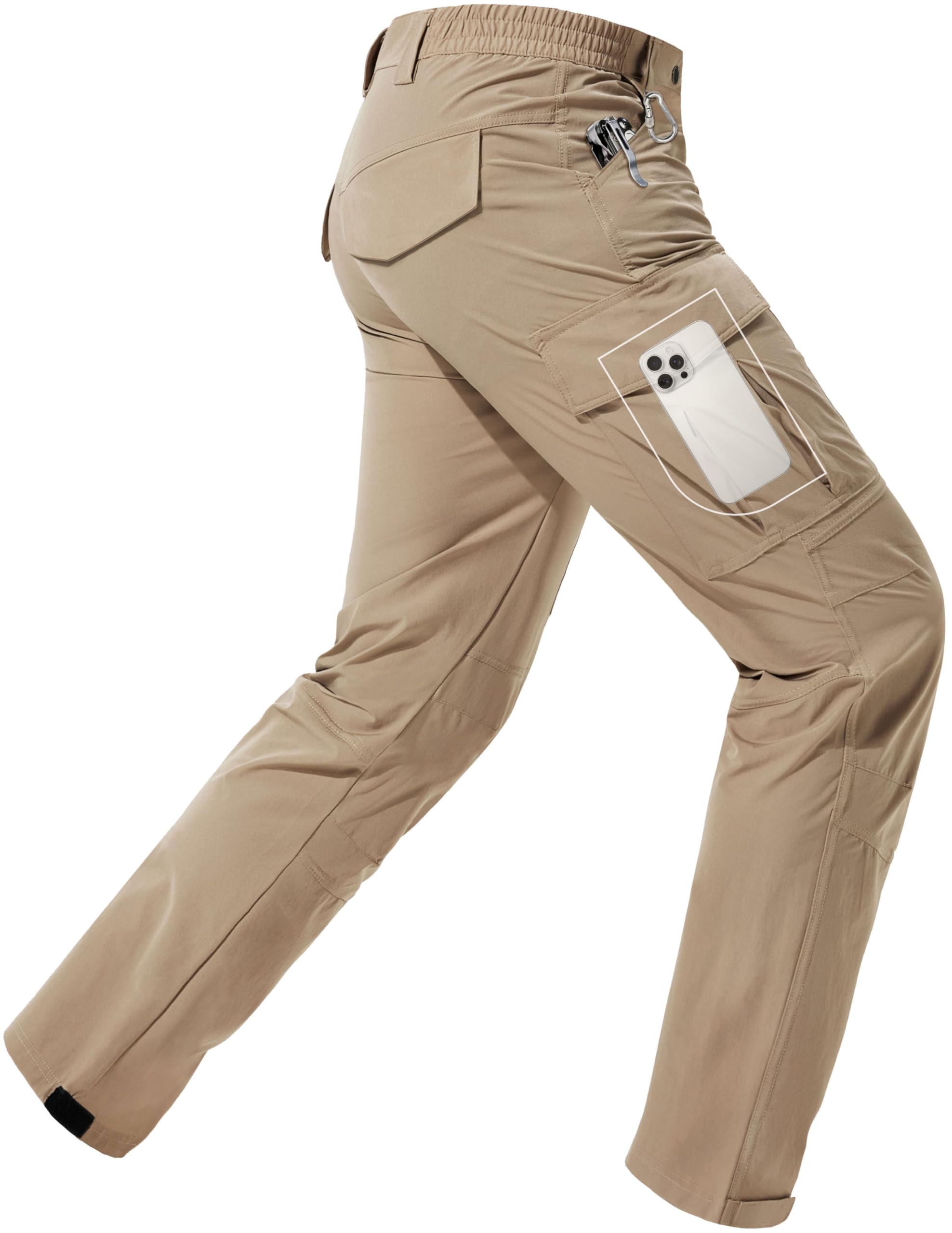 Mens Hiking Cargo Work Pants Quick Dry Tactical Pant Water Resistant Lightweight Outdoor Fishing Pants