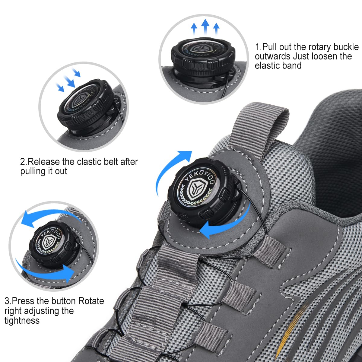 Zapatos de Seguridad para Hombre Mujer Zapatillas de Trabajo Ligero Zapatos de Trabajo Calzado de Seguridad con Punteras de Acero Transpirable Antideslizante 38-46 EU