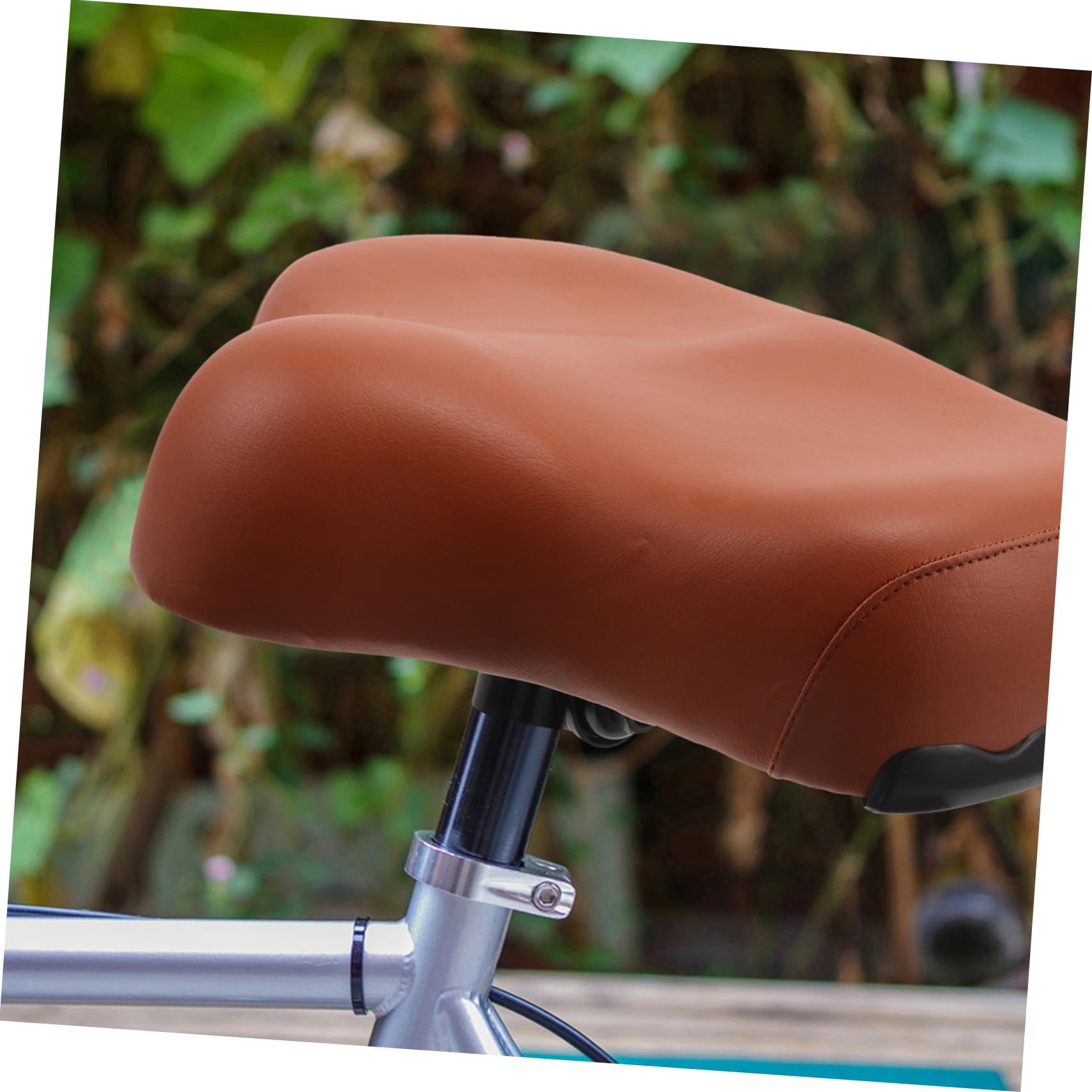 Mikinona Sella per Cyclette Marrone in Pu con Imbottitura in Spugna | Ricambio per Bici Fitness Indoor, Struttura Robusta, Accessorio per Allenamento Domestico