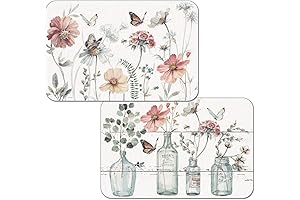 First Dawn USA Made Decofoam Wipe-Clean Placemats, Set of 2 (A Country Weekend)