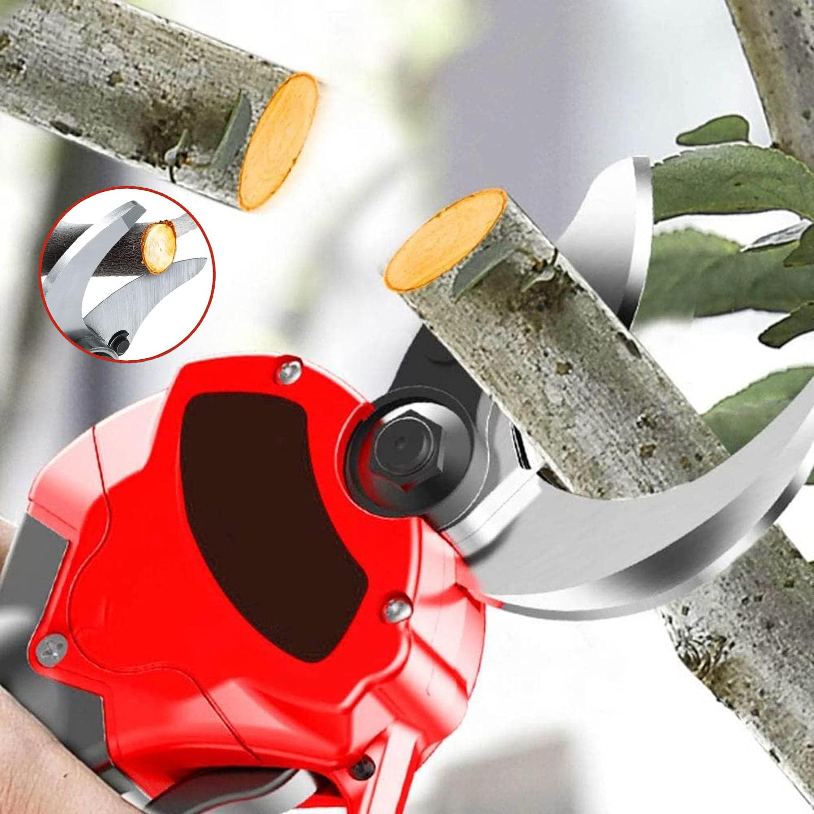Tijeras De Podar EléCtricas InaláMbricas, Tijeras De Podar A BateríA, Cortador De Ramas De Podadora De áRboles Con 2 BateríAs Y Cuchillas De Repuesto, Para Podar De JardineríA En El Hogar,30mm(1.2in)