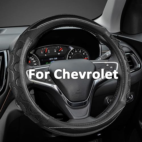 GIANT PANDA Cubierta del volante para Chevy Silverado - Cubierta del volante del coche para Chevrolet Colorado Tahoe - Negro