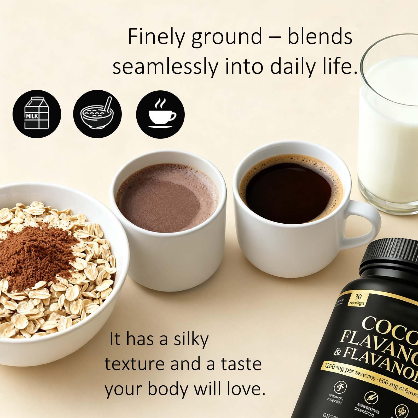 High Flavanol Cocoa Powder - 10X Concentrated Dark Cocoa Extract with Natural Flavonoids & Epicatechin, Plant-Based Superfood for Nitric Oxide and Wellness Support, Non-GMO Vegan Friendly — Amazon image 4