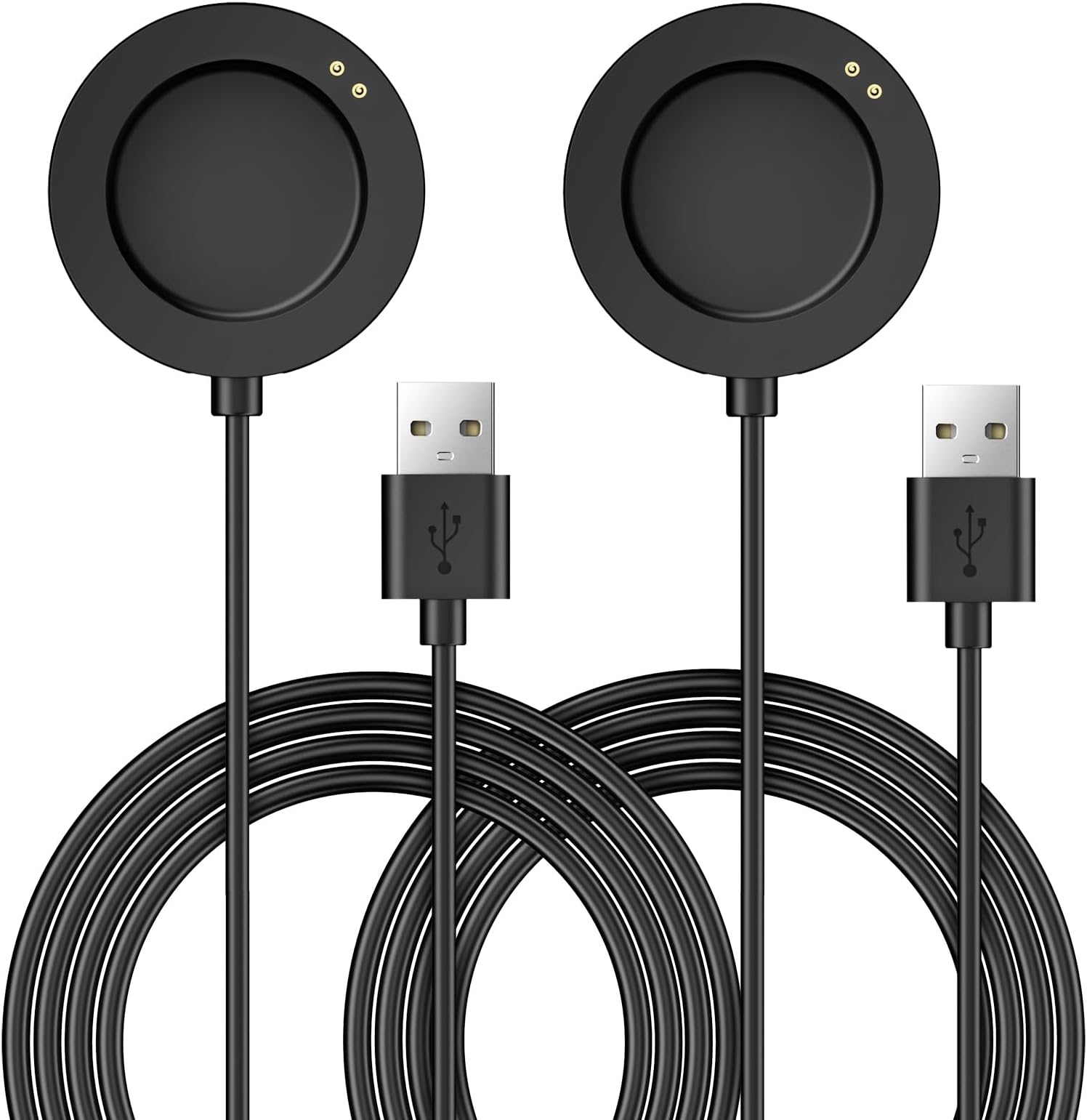 TiMOVO Charger Cable Compatible with Xiaomi Watch S3/H1/S2, [2 Pcs] 3.3ft/100cm Replacement Magnetic USB-C Charging Dock Cable Cord fit Xiaomi Watch Accessories - Black