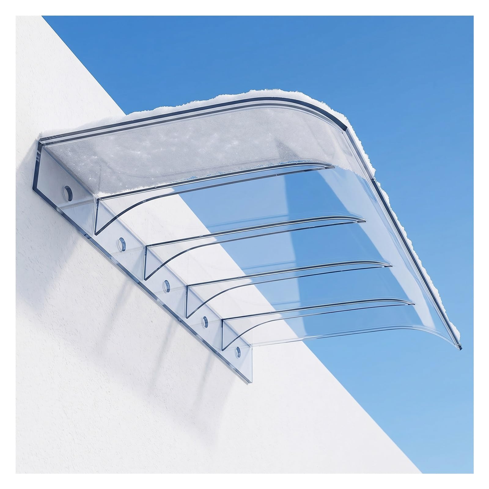 Zhengqian One Color Upgraded And Reinforced Polycarbonate Front Door Awning,Rain Shelter Thicken Clear Cover Maintenance Awning,Spliced Outdoor Overhang Canopy,Uv Protection Rain Shelter(W55*L230cm/W 21.6*L90.5in)