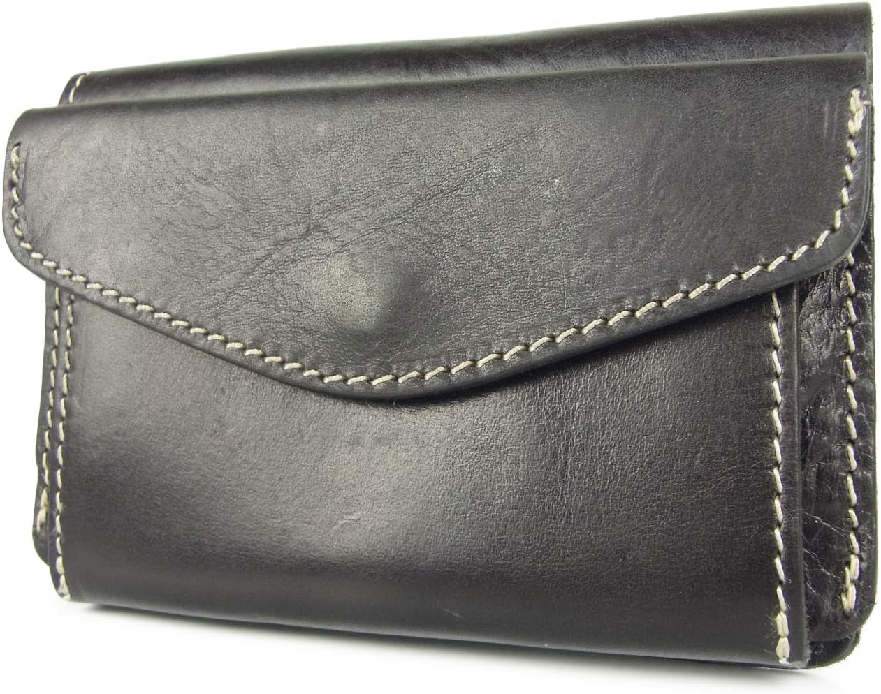 Amazon (パインヒルズ) Pinehills メンズ 栃木レザー ステッチ 二つ折り 財布 ブラック 5520