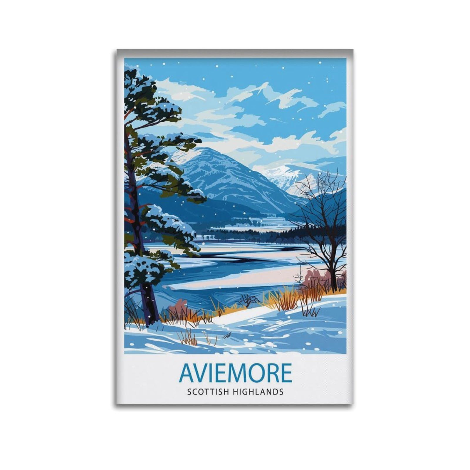 xiaoxiaoshen Aviemore Scotland Cairngorms National Park Scottish Highland Outdoor Adventure Lover Canvas Poster Wall Art Prints Room Aesthetic Murals Bedroom And Living Decorations 24x36inch(60x90cm)