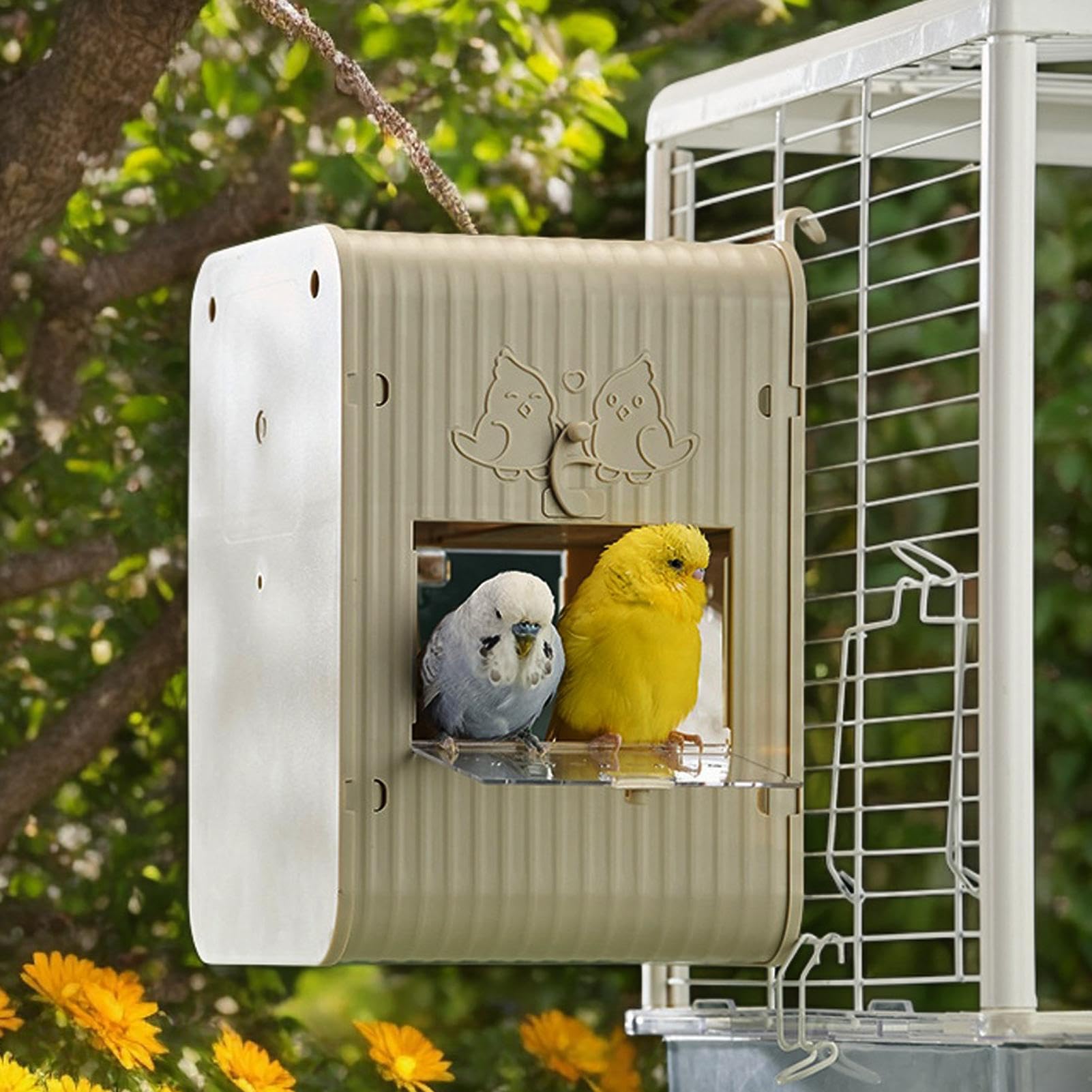 Bird Nesting Box, Cockatiel Nest Box, 6.89x7.09x10.24 pulgadas, Visual Shelter, Built-in Ladder, Ideal for Nature Conservation, Sparrow Feeding Place, Garden Decoration