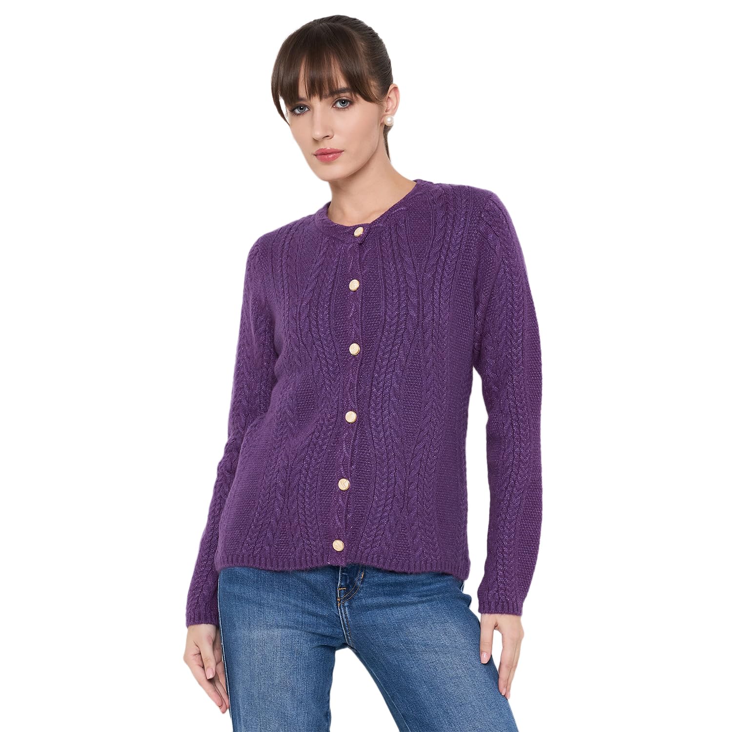 Cable Knit Acrylic Blend Cardigan-image-20