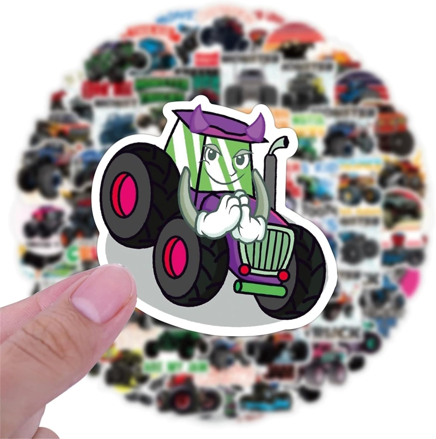 50 PCS Monster Truck Stickers, Waterproof Truck Car Stickers for Kids, Decorative for Water Bottles, Skateboard, Car, Bike, Phone Case, Laptop, Monster Truck Gifts for Girls Boys Party Gifts