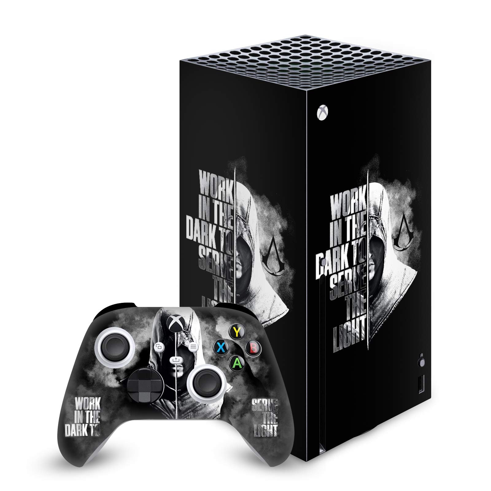 Head Case Designs Licenza Ufficiale Assassin's Creed metà Tipografia eredità Vinile Sticker Gaming Pelle Adesivo Compatibile con Xbox Series X Console And Controller Bundle