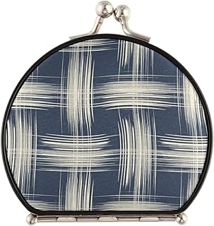 susiyo Vintage Compact & Travel Mirror with Bukle Closure, Abstract Basket Weave Makeup Mirror Small Portable Foldable Easy to Carry for Women Girls Purses