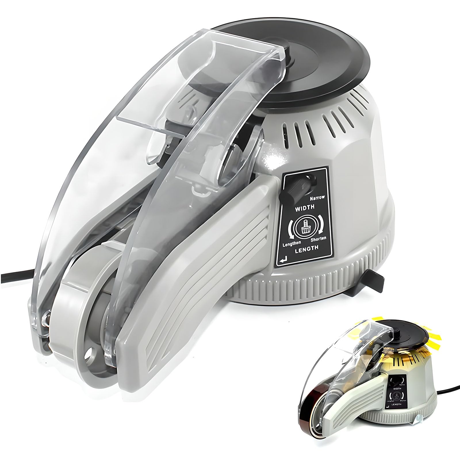 Dispenser automatico di nastro, macchina da taglio per spedizioni, confezioni regalo, scuole e aziende, larghezza di taglio 3-22 mm, lunghezza di taglio 11-58 mm, rullo staccabile